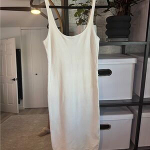White Sleeveless Midi Dress
